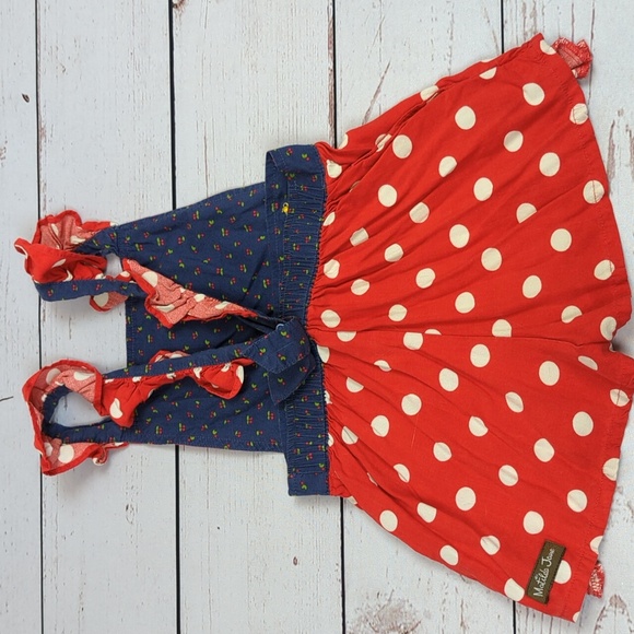 Matilda Jane Red Polka Dot Shorts Romper Size 2 - Picture 8 of 8